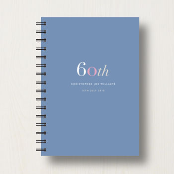 Personalised 60th Birthday Journal Or Guest Book, 9 of 11