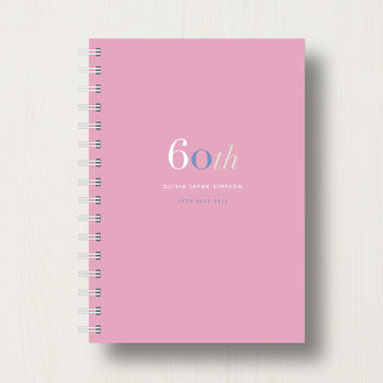 Personalised 60th Birthday Journal Or Guest Book, 10 of 11