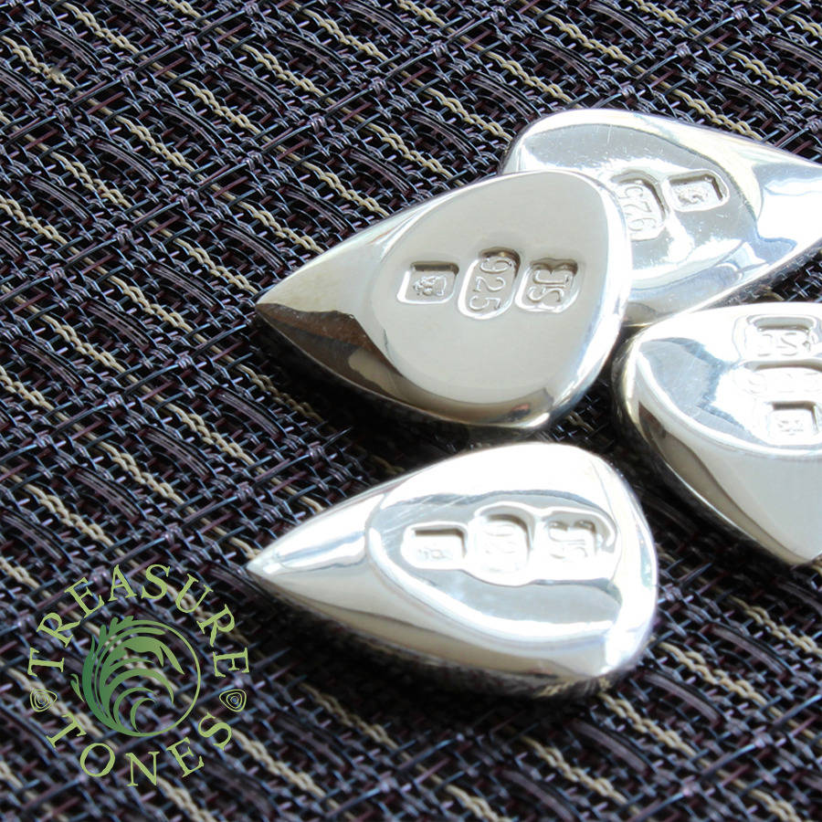 treasure tones solid silver jazz fat plectrum by timber tones