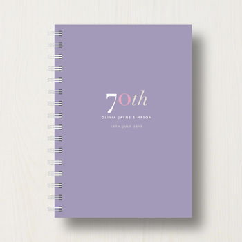 Personalised 70th Birthday Journal Or Guest Book, 7 of 11