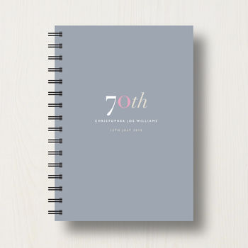 Personalised 70th Birthday Journal Or Guest Book, 8 of 11