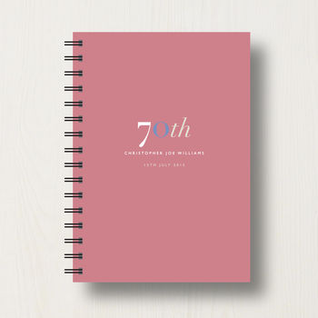 Personalised 70th Birthday Journal Or Guest Book, 10 of 11