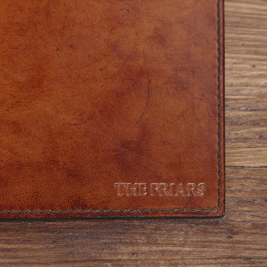 personalised leather desk mat by life of riley