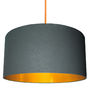 Slate Grey Cotton Lampshades With Copper Or Gold Lining, thumbnail 1 of 9