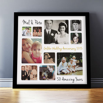 Personalised Golden Wedding Anniversary Photo Collage, 3 of 8