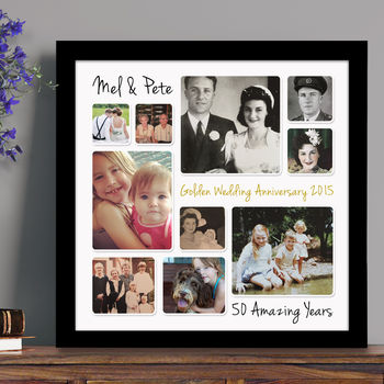 Personalised Golden Wedding Anniversary Photo Collage, 2 of 8