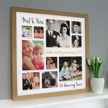 Personalised Golden Wedding Anniversary Photo Collage, 6 of 8
