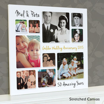 Personalised Golden Wedding Anniversary Photo Collage, 7 of 8