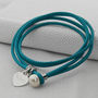 Personalised Silver And Leather Pearl Clasp Bracelet, thumbnail 4 of 12