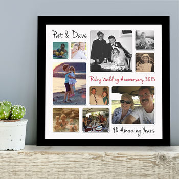 Personalised Ruby Wedding Anniversary Photo Collage, 6 of 8
