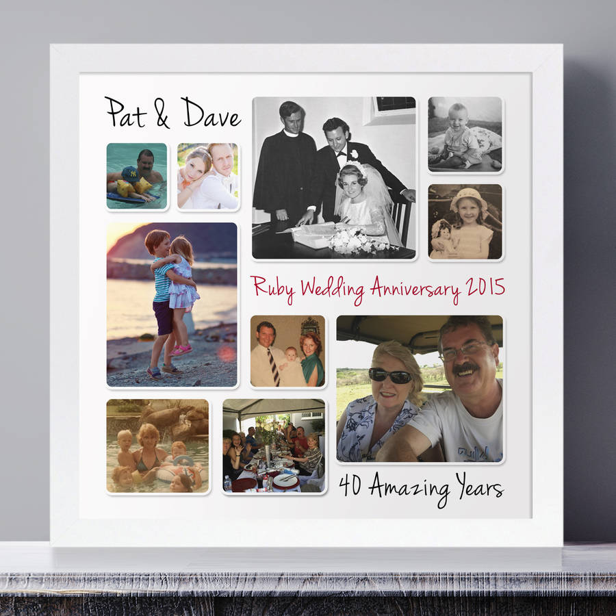 personalised ruby wedding anniversary photo collage by cherry pete ...