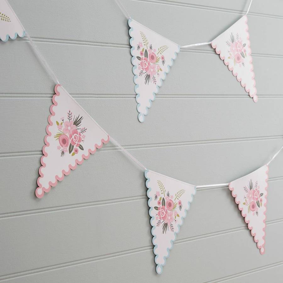 Pink And White Floral Bunting By Postbox Party | notonthehighstreet.com