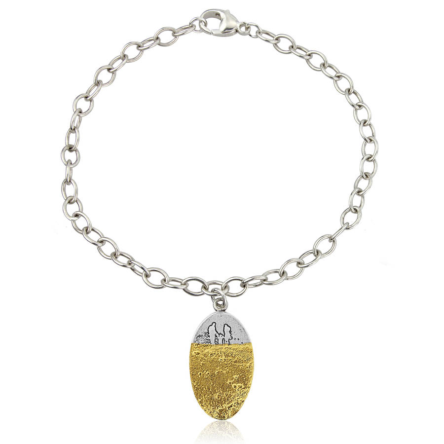 Footprints In The Sand With Family Bracelets By Charlotte Lowe