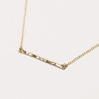 Delicate Hammered Bar Necklace, 2 of 4