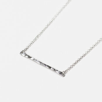 Delicate Hammered Bar Necklace, 3 of 4