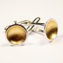 Gold Leaf Dome Cufflinks, thumbnail 1 of 4