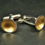 Gold Leaf Dome Cufflinks, thumbnail 2 of 4