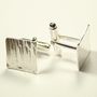 Hammered Square Cufflinks, thumbnail 2 of 5