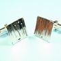 Hammered Square Cufflinks, thumbnail 3 of 5