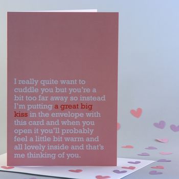 'a great big kiss' thinking of you card by the right lines ...
