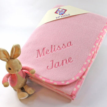 Personalised Blanket With Flopsy Bunny Rattle, 6 of 8