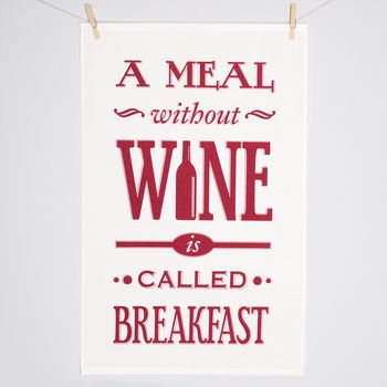 'Meal Without Wine' Tea Towel, 3 of 4