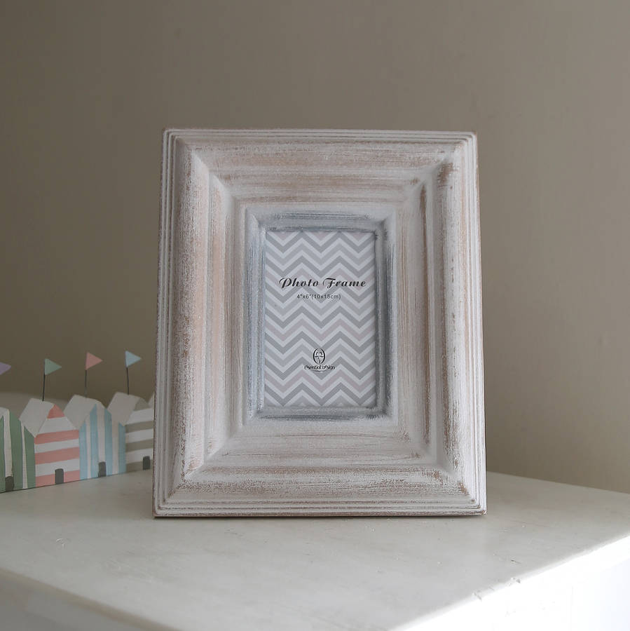 whitewashed wooden photoframes by red lilly | notonthehighstreet.com
