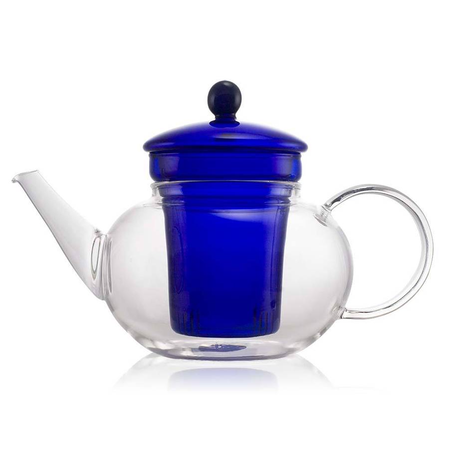 classic blue glass loose leaf tea gift set by the exotic teapot
