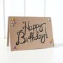 Happy Birthday Card, Hand Lettered Card With Flowers, thumbnail 2 of 5
