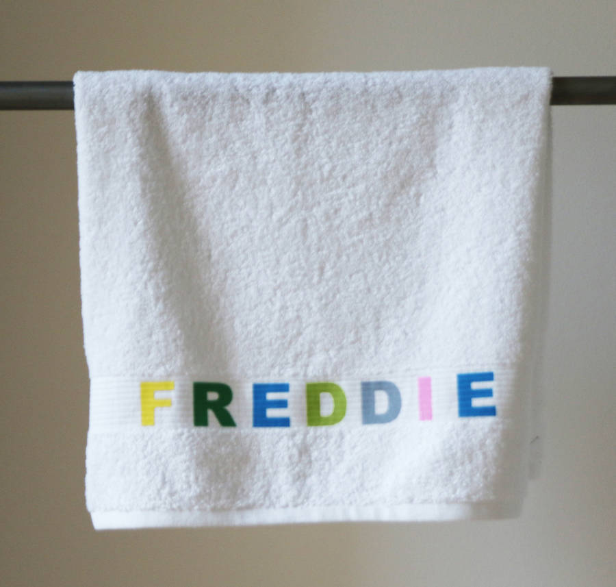 personalised baby towel with name by minna's room
