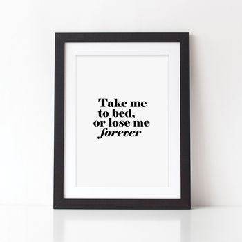 bedroom typography quote print by sweetlove press