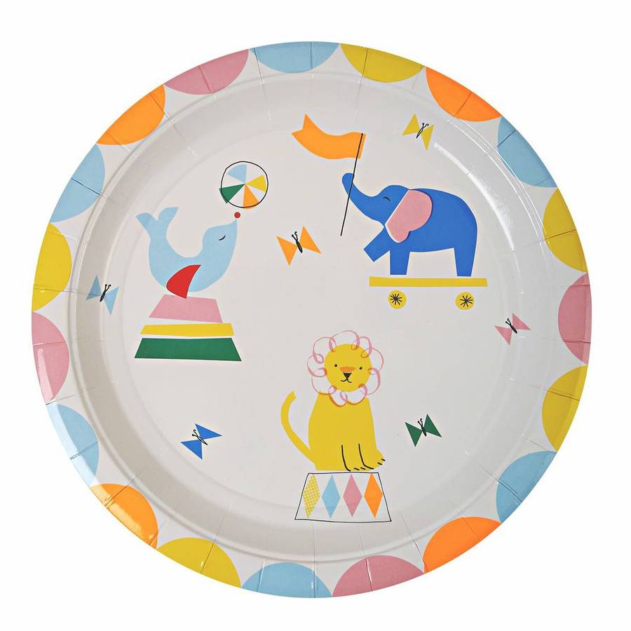 Silly Circus Large Party Plates Pack Of 12 By Little Baby Company ...