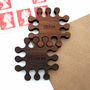 Set Of Two Personalised Solid Walnut Jigsaw Magnets, thumbnail 4 of 5