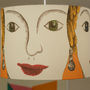 'Ego' Face Handmade Drum Lampshade, thumbnail 3 of 6