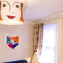 'Ego' Face Handmade Drum Lampshade, thumbnail 2 of 6