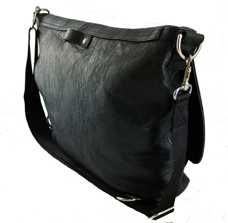 Leather Hybrid Maxi Messenger/Backpack By Debbie MacPherson Atelier