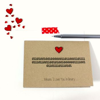 I Love You In Binary, Anniversary Card, Valentine, 5 of 5