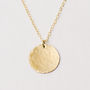 Personalised Hammered Gold Fill Disc Necklace, thumbnail 6 of 7