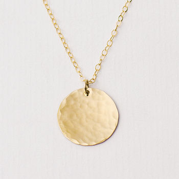 Personalised Hammered Gold Fill Disc Necklace, 6 of 7