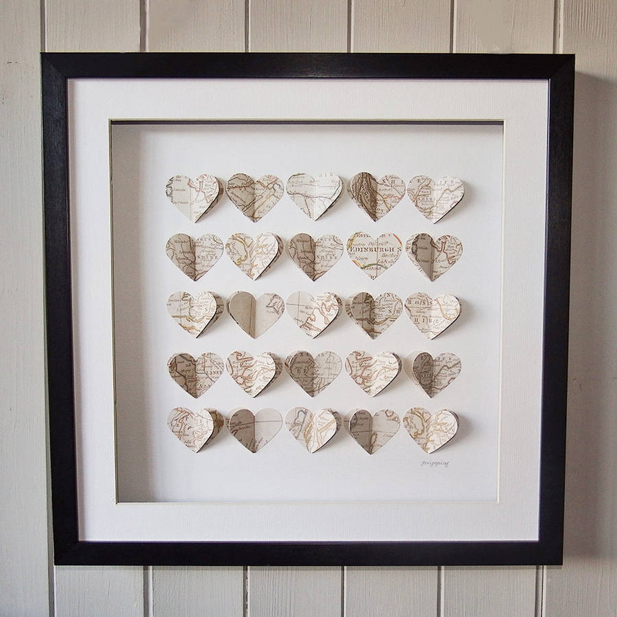 framed 3d scotland box of hearts artwork by daisy maison ...