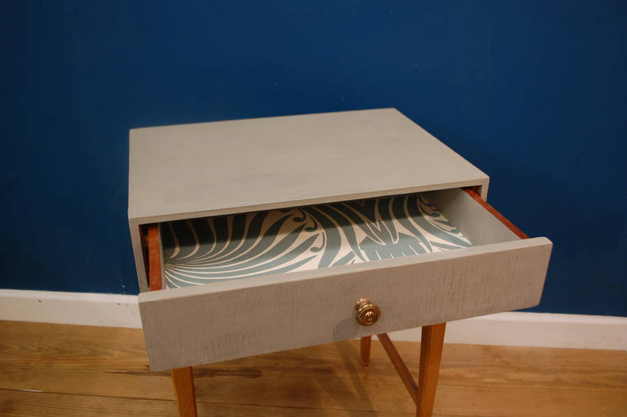 Mid Century Modern Grey Painted Bedside Table By Lovestruck Interiors