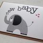 Elephant 'New Baby' Card With Elephant Sticker, thumbnail 4 of 5
