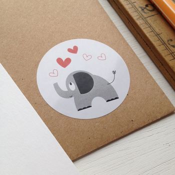 Elephant 'New Baby' Card With Elephant Sticker, 5 of 5