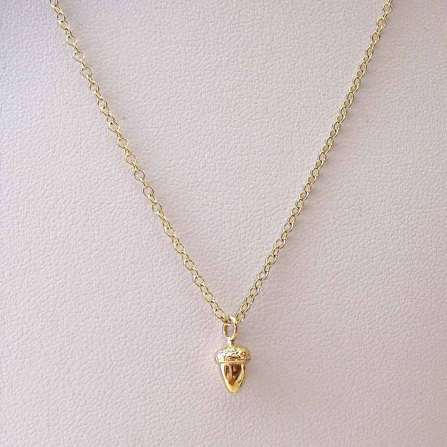 Gold acorn necklace clearance
