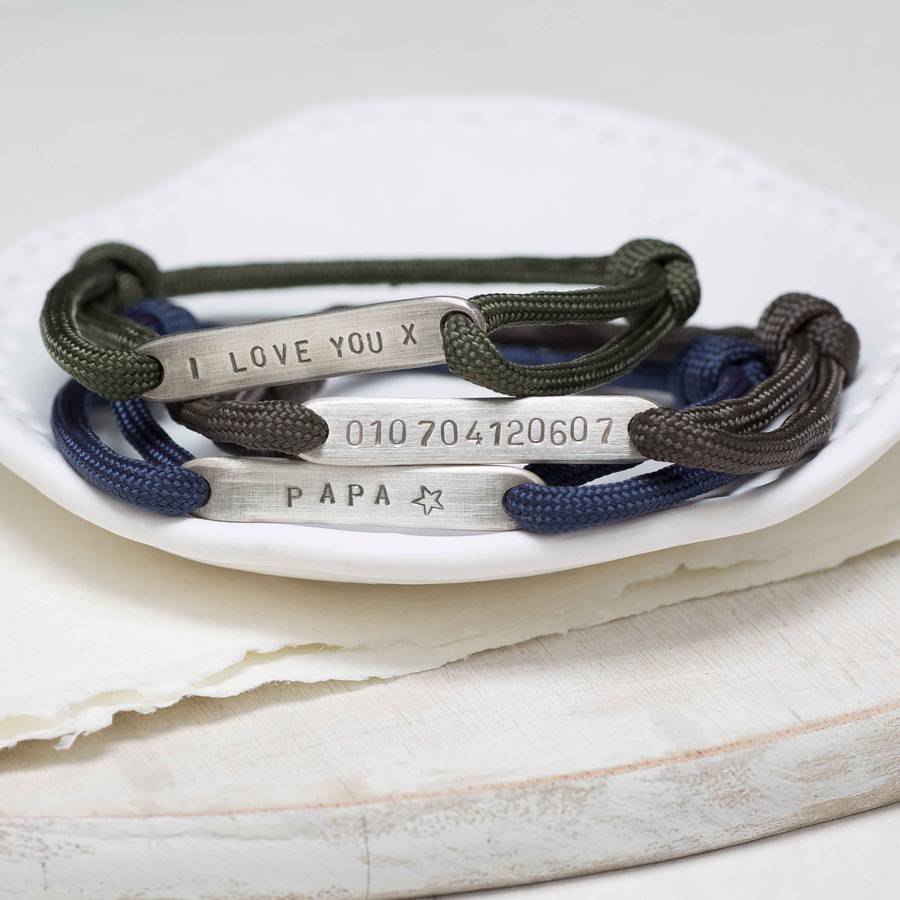 Personalised Men S Id Paracord Bracelet By Chambers Beau Personalised Men S Id Paracord Bracelet