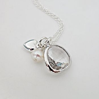 Crystal April Birthstone Drop Necklace, 6 of 6