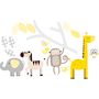 Grey And Yellow Branch And Animals Wall Stickers, thumbnail 1 of 1