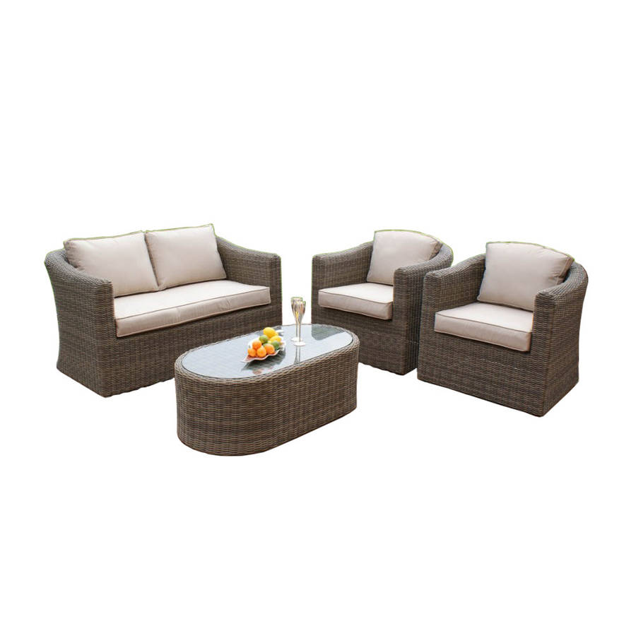 Round Weave Small Sofa Set By Out There Exteriors