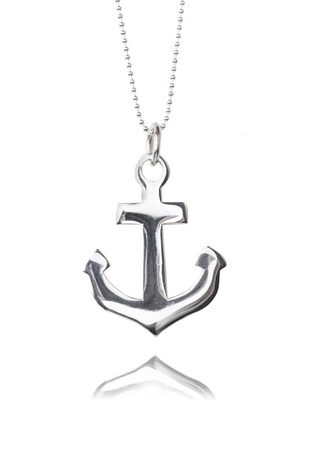 Large Anchor Necklace By Silver Service Jewellery | notonthehighstreet.com