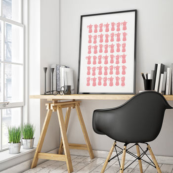 Coffee Pot Print Large In Custom Colours With Framing, 3 of 11